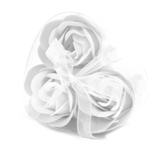 Setje van zeepbloemen wit