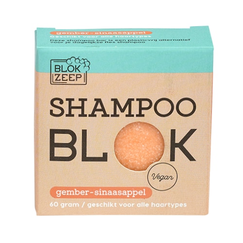 Plasticvrije shampoo bar Blokzeep gember sinaasappel KlaverHand