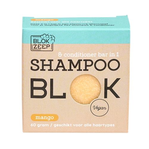 Plasticvrije shampoo bar Blokzeep mango KlaverHand