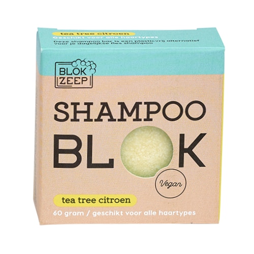 Plasticvrije shampoo bar Blokzeep tea tree citroen KlaverHand